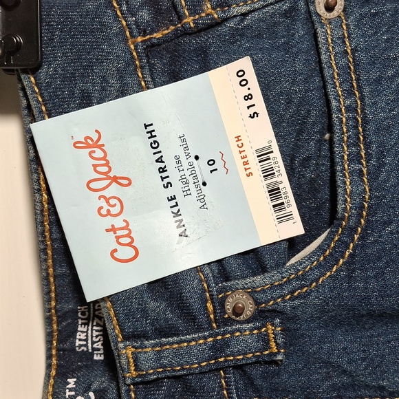 Cat and Jack Girls High-Rise Pull-on ankle straight  jeans size 10 - Picture 4 of 4